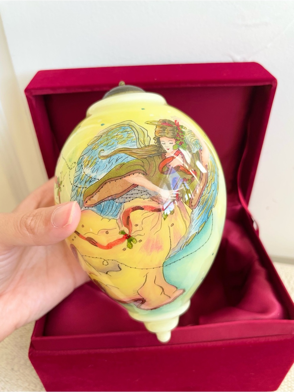 NeQwa Art Angels Hand-Painted Glass Ornament By Peggy Abrams